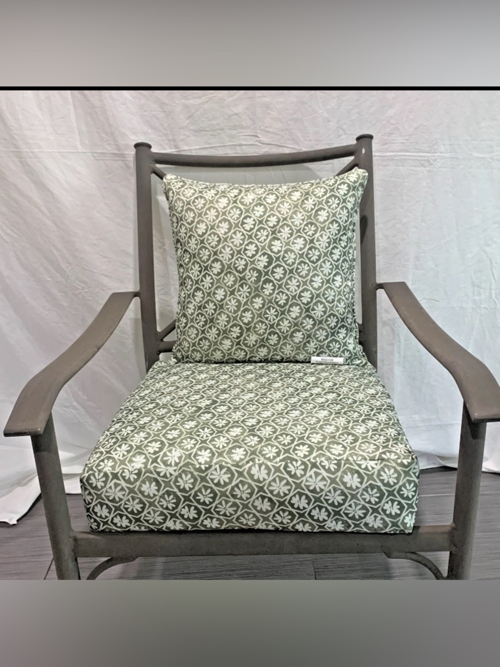 Envogue Green Floral Reversible Chair Cushion Set 2pc Outdoor Indoor Pillow